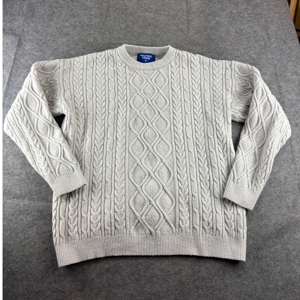 Elric Eden Womens XL Cable Knit Sweater Crewneck Long Sleeve Rory Gilmore Fall